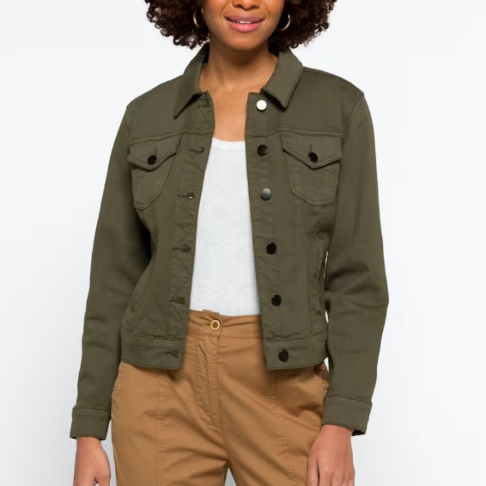 Prosperity Jolene Stretch Olive Denim Jacket